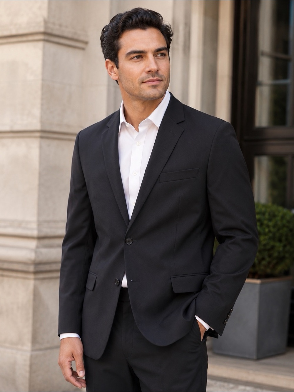 croft & barrow Men's Black Notch Lapel Suit Jacket